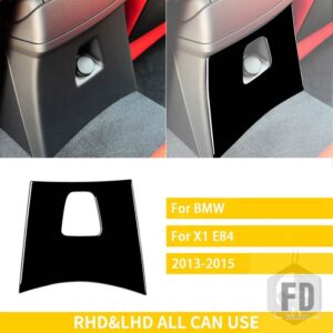 BMW X1 E84 2013 2014 2015 アクセサリーカーボン車内リアコントロールパネルトリムステッカー装飾 - Black plastic