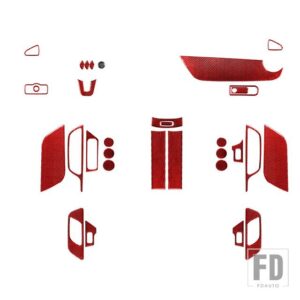 ベンツ B クラス 2019 GLB 2020 アクセサリーカーボン 32個 フルインテリアスーツステッカー装飾 - 32pcs red RHD A