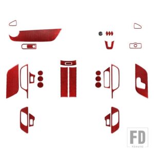 ベンツ B クラス 2019 GLB 2020 アクセサリーカーボン 32個 フルインテリアスーツステッカー装飾 - 32pcs red LHD B