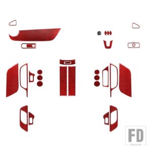 ベンツ B クラス 2019 GLB 2020 アクセサリーカーボン 32個 フルインテリアスーツステッカー装飾 - 32pcs red RHD B