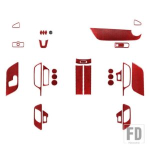ベンツ B クラス 2019 GLB 2020 アクセサリーカーボン 32個 フルインテリアスーツステッカー装飾 - 32pcs red LHD A