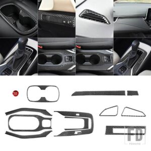 カローラ 2019 2020 アクセサリーカーボン 12個 フルインテリアスーツステッカー装飾 - 12pcs black RHD