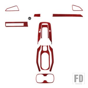 カローラ 2019 2020 アクセサリーカーボン 12個 フルインテリアスーツステッカー装飾 - 12pcs red LHD