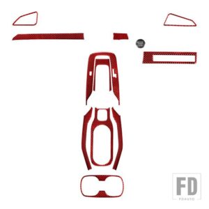 カローラ 2019 2020 アクセサリーカーボン 12個 フルインテリアスーツステッカー装飾 - 12pcs red RHD