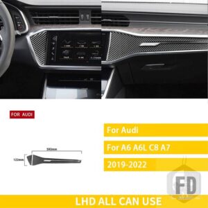 アウディ A6 C8 A7 2019-2022 カーアクセサリーギアシフトパネルカバートリムカーボンステッカー装飾 - Black LHD