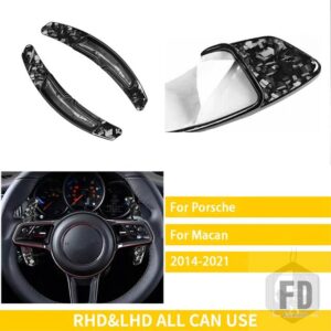 ポルシェ マカン 2014-2024 アクセサリーカーボン車内ステアリングホイールパドルシフト装飾 - Forged Carbon A