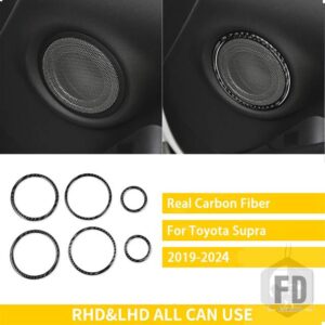 トヨタ GR スープラ A90 A91 MK5 2019-22 アクセサリーカーボンインテリアホーンリングトリムステッカー装飾 - Black Carbon