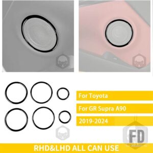 トヨタ GR スープラ A90 A91 MK5 2019-22 アクセサリーカーボンインテリアホーンリングトリムステッカー装飾 - Black plastic