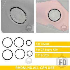 トヨタ GR スープラ A90 A91 MK5 2019-22 アクセサリーカーボンインテリアホーンリングトリムステッカー装飾 - Forged Carbon