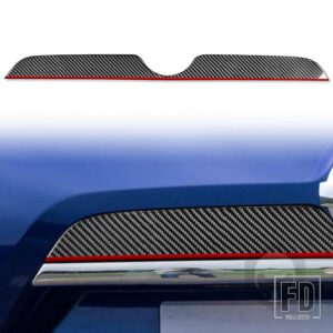 日産 エクストレイルローグ T32 2013-2021 アクセサリーカーボンインテリアトランクパネルトリムステッカー装飾 - Black And Red