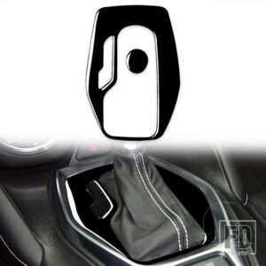 シボレー カマロ 2017 2018 2019 カーアクセサリープラスチック黒インテリア中央シフターギアパネルトリムステッカー - Black