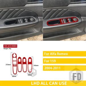アルファロメオ 159 38292 アクセサリーカーボン車室内窓昇降パネルステッカー - Window lift panel3