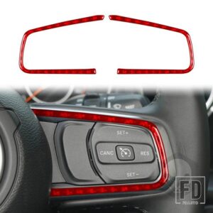 ジープ グラディエーター 2020-23 アクセサリーカーボンインテリアドライバーボタンフレームトリムステッカー装飾 - 1 red