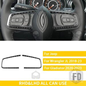 ジープ グラディエーター 2020-23 アクセサリーカーボンインテリアドライバーボタンフレームトリムステッカー装飾 - 1 black
