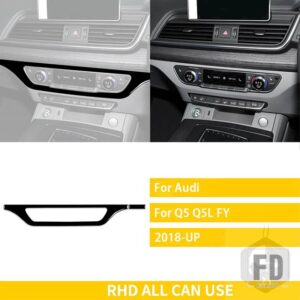 アウディ Q5 Q5L 年度 2018-23 アクセサリーカーボンインテリア CD パネルパネルトリムステッカー - Black plastic RHD