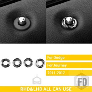 ダッジジャーニー 2011-2017 アクセサリーカーボン車内ドアロックリングステッカー装飾 - Black