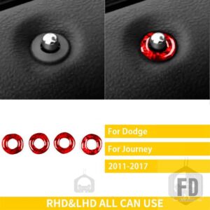 ダッジジャーニー 2011-2017 アクセサリーカーボン車内ドアロックリングステッカー装飾 - Red
