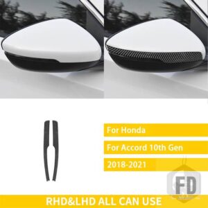 ホンダ アコード 10TH 世代 2018-21 アクセサリーカーボンインテリアバックミラーストリップステッカー - Black