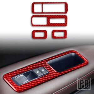 レクサス RX300 270 200T 450H 2016-2019 アクセサリー車レッドカーボンインテリアダッシュボードカバーパネルトリムステッカー装飾 - Window lifting RHD