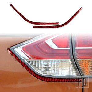 日産 エクストレイルローグ T32 2013-2021 アクセサリーカーボンインテリアリアテールライトトリムステッカー装飾 - Red