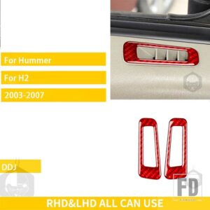 ハマー H2 37803 アクセサリーカーボン車内ドアエアアウトレットトリムステッカー装飾 - Door air outlet2
