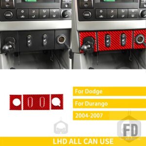ダッジデュランゴ 38169 アクセサリーカーボン車内電源ソケットカバートリムステッカー装飾 - A RED
