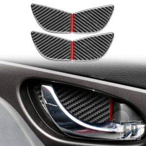 日産 エクストレイルローグ T32 2013-2021 アクセサリーカーボンインテリア車内ドアボウル窓トリムステッカー装飾 - Black And Red