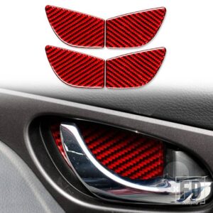 日産 エクストレイルローグ T32 2013-2021 アクセサリーカーボンインテリア車内ドアボウル窓トリムステッカー装飾 - Red
