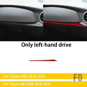トヨタ スバル BRZ 86 GT86 2017 2018 2019 カーボンカーアクセサリー副パイロット計器パネルトリムステッカー - Red Carbon
