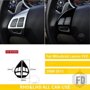 三菱 ランサー EVO 2008-2015 カーアクセサリープラスチックピアノブラックインテリアステアリングホイールボタンスピードメータートリムステッ - 1