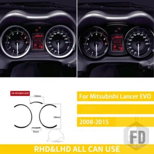 三菱 ランサー EVO 2008-2015 カーアクセサリープラスチックピアノブラックインテリアステアリングホイールボタンスピードメータートリムステッ - 2