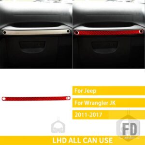 ジープ ラングラー JK 2011-2017 アクセサリーカーボン車内ラック計器パネルグローブボックスハンドルトリムステッカー - 2 red