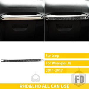 ジープ ラングラー JK 2011-2017 アクセサリーカーボン車内ラック計器パネルグローブボックスハンドルトリムステッカー - 2 black
