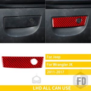 ジープ ラングラー JK 2011-2017 アクセサリーカーボン車内ラック計器パネルグローブボックスハンドルトリムステッカー - 1 red