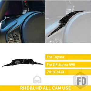 トヨタ GR スープラ A90 A91 MK5 2019-2024 アクセサリーカーボンインテリアステアリングホイールカバートリムステッカー - Forged Carbon