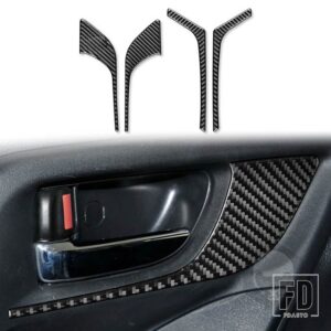 スバル フォレスター 2013-18 アクセサリーカーボンインテリアインナーハンドルフレームトリムステッカー - BLACK B