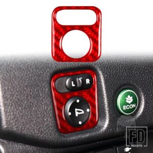 ホンダ リッジライン 2017-20 アクセサリーカーボンインテリアミラー調整フレームトリムステッカー - Red