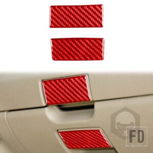 トヨタ カローラ 2007-13 アクセサリーカーボンインテリア CODRIVER 収納ボックスハンドルトリムステッカー - Red