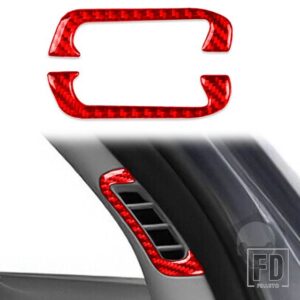 ジープ グランドチェロキー 2012-2021 アクセサリーカーボン車内列サイドエアアウトレットトリムステッカー装飾 - Red