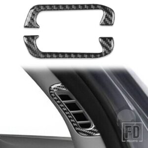 ジープ グランドチェロキー 2012-2021 アクセサリーカーボン車内列サイドエアアウトレットトリムステッカー装飾 - Black