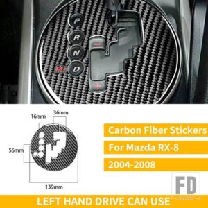 マツダ RX-8 RX8 SE3P JM1FE 2004-2008 アクセサリーギアシフトパネル AT シフターサラウンドカーボンインテリアステッカー - A
