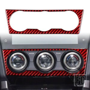 スバル フォレスター 2013-18 アクセサリーカーボンインテリア空調パネルトリムステッカー - Red B