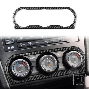 スバル フォレスター 2013-18 アクセサリーカーボンインテリア空調パネルトリムステッカー - Black A