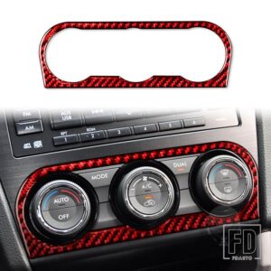 スバル フォレスター 2013-18 アクセサリーカーボンインテリア空調パネルトリムステッカー - Red A