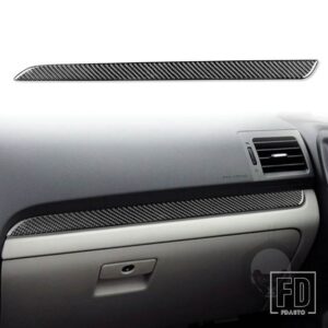 スバル フォレスター 2013-18 アクセサリーカーボンインテリア副パイロット計器デスクトリムステッカー - Black LHD