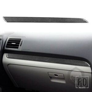 スバル フォレスター 2013-18 アクセサリーカーボンインテリア副パイロット計器デスクトリムステッカー - Black - RHD