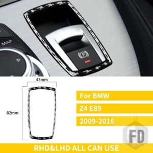 BMW カーボン Z4 E89 2009-2016 アクセサリー電子ハンドブレーキボタンメディアノブトリムフレームステッカーインテリアアクセサリー - A