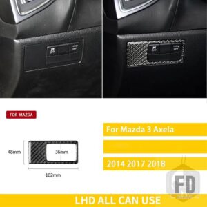 マツダ 3 アクセラ 2017 2018 アクセサリーカーボンインテリア自動ヘッドライト調整フレームトリムステッカー装飾 - 18-LHD