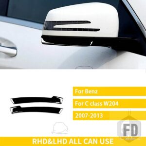 メルセデスベンツ Cクラス W204 2007-2013 アクセサリーカーボン車外装バックミラートリムステッカー - Piano black plastic