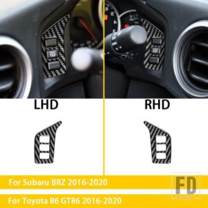 トヨタ スバル BRZ 86 GT86 2017 2018 2019 カーボンカーアクセサリーダッシュボードランニング距離スイッチパネルトリムステッカー